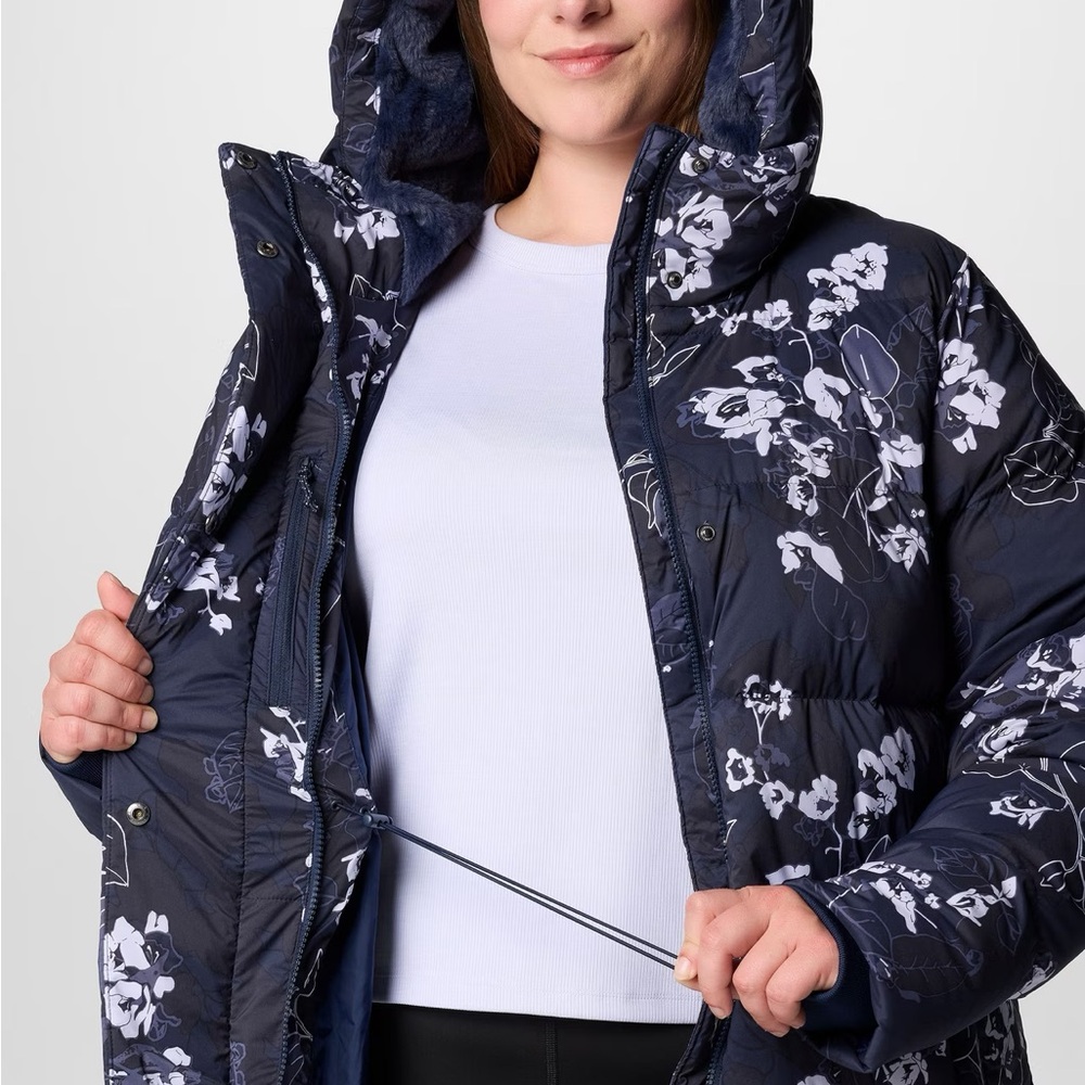 Columbia Boundless DaysPrint Long Down Jacket 1X - Picture 6 of 13